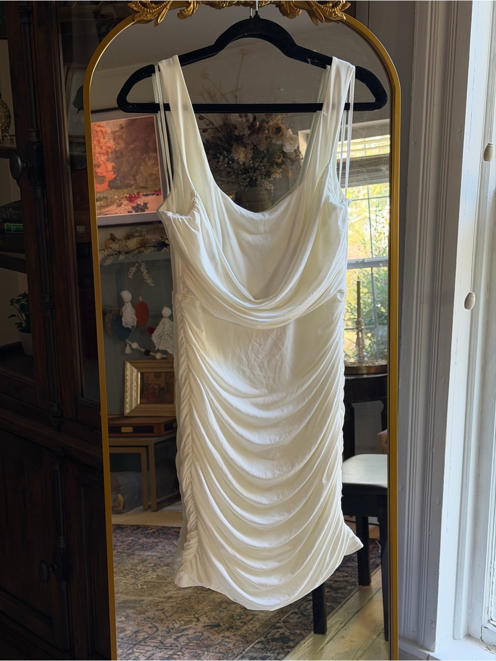 Hello Molly NWT White Sleeveless Draped Mini Dress